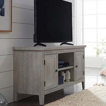 Rustic 54" TV Console with Adjustable Interior Shelving